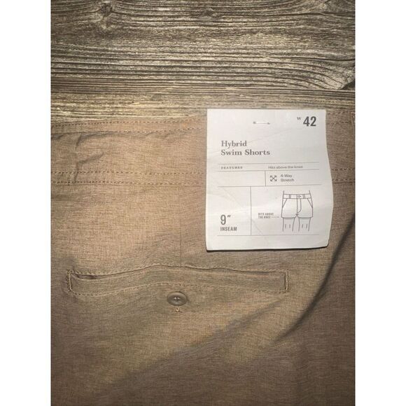 Men's 9" Hybrid Swim Shorts - Goodfellow & Co Almond Paste. Size 42” NWT. E - Picture 5 of 5
